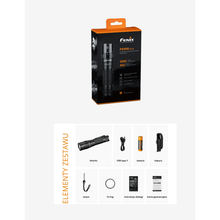 Fenix PD40R V2- 3000 Lumen LED-Taschenlampe