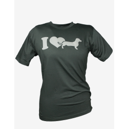 Damen-T-Shirt mit Dackel grün
