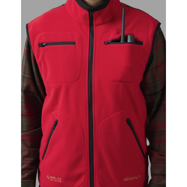 Kamko červená/hnedá - obojstranná vesta Windstopper®