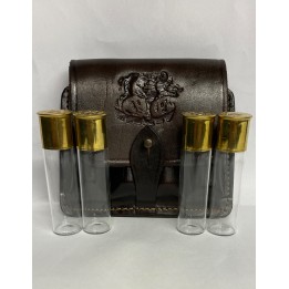 Szklane fiolki 15ml w skórzanej ładownicy