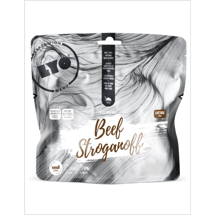 Danie liofilizowane. Bouf Strogonow 370g. Szybki i smaczne jedzenie.