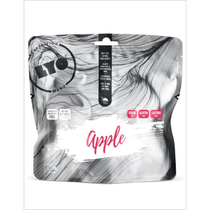 Freeze-dried dish. Delicious apple crisp.