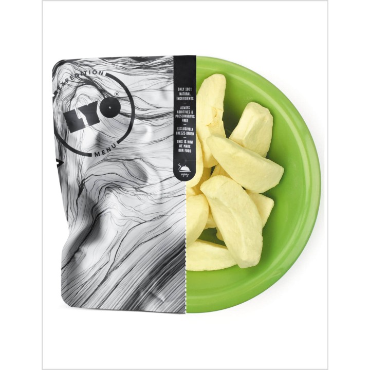 Mrazem sušený pokrm. Lahodný jablečný chips.