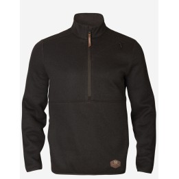 Metso half zip shadow brown - pull chaud 56% laine