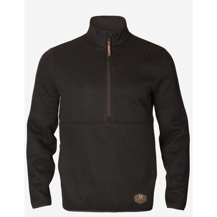 Metso half zip shadow brown - теплый джемпер 56% шерсти