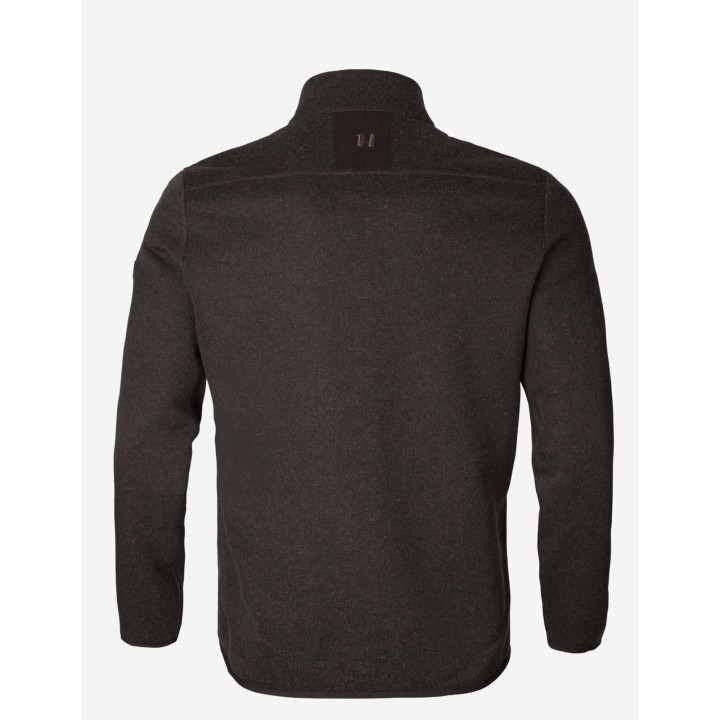 Metso half zip shadow brown - pull chaud 56% laine