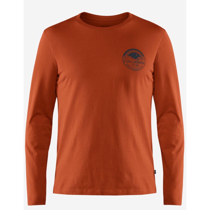 Forever Nature Badge L/S Herbstblatt - T-Shirt aus Baumwolle