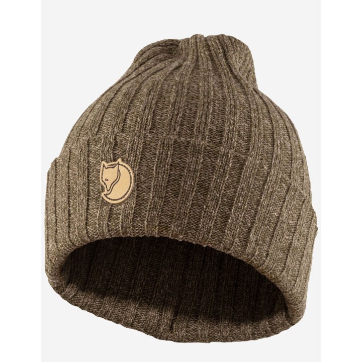 Byron hat dark olive/taupe - wełniana czapka Fjallraven