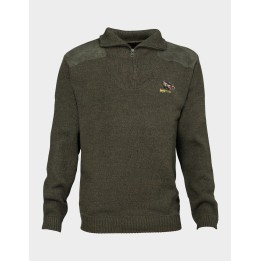 Pull 1519 avec col zippé en sanglier 70% acrylique 30% laine