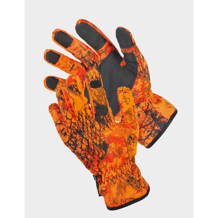 Snake camo orange Handschuhe - mit Fingerloch