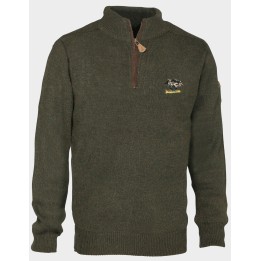 Pull 1566 avec col zippé en sanglier 70% acrylique 30% laine