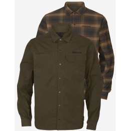 Eirik warm olive/burgundy - oboustranná košile