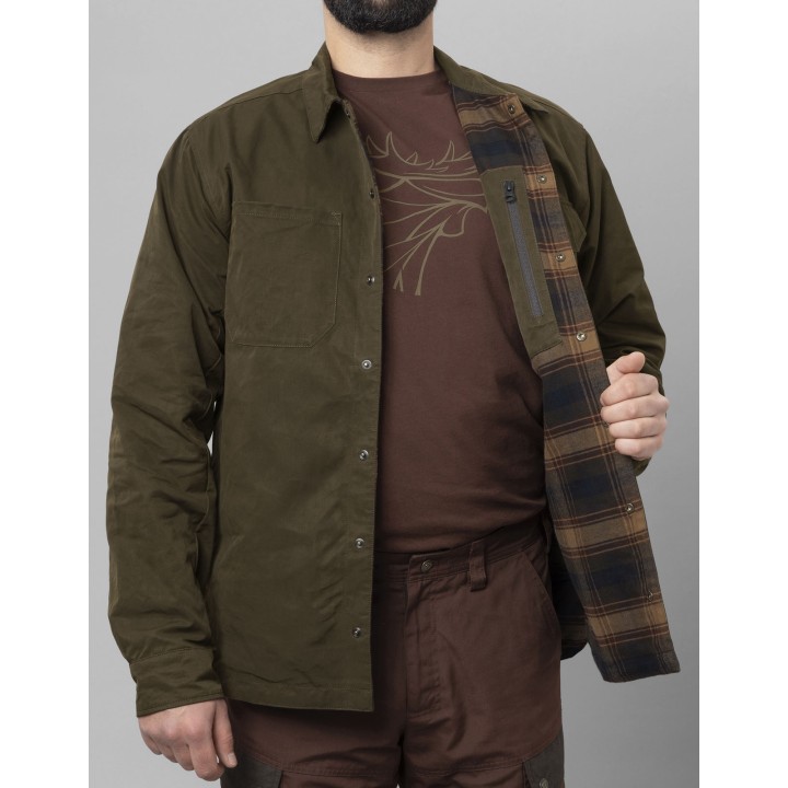 Eirik warm olive/burgundy - chemise réversible