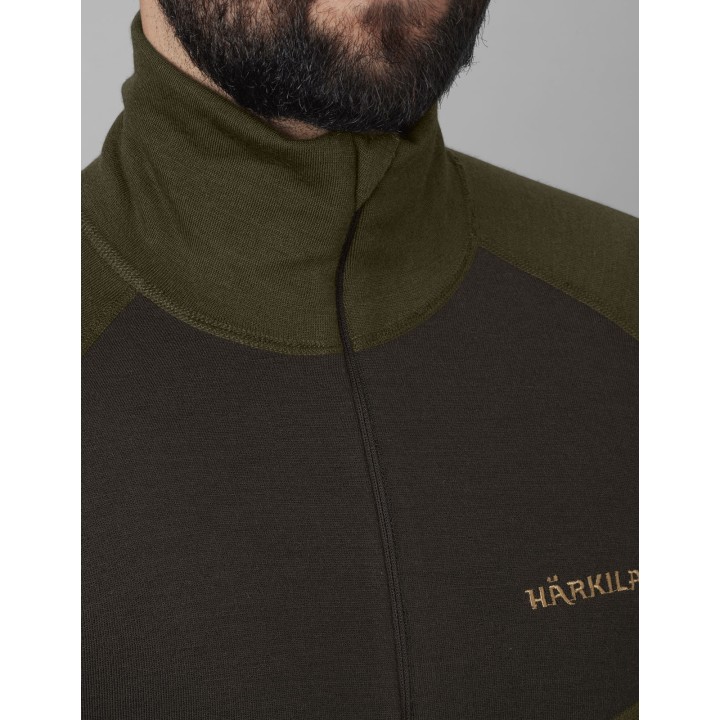 Base Warm Zip Neck - теплое белье Harkila 60% шерсть