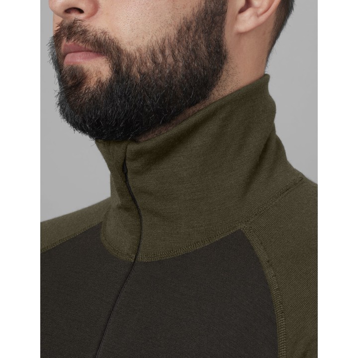 Base Warm Zip Neck - теплое белье Harkila 60% шерсть