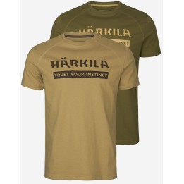 Logo Sommer-T-Shirts 2er-Pack sand/dunkel oliv bis 5XL!