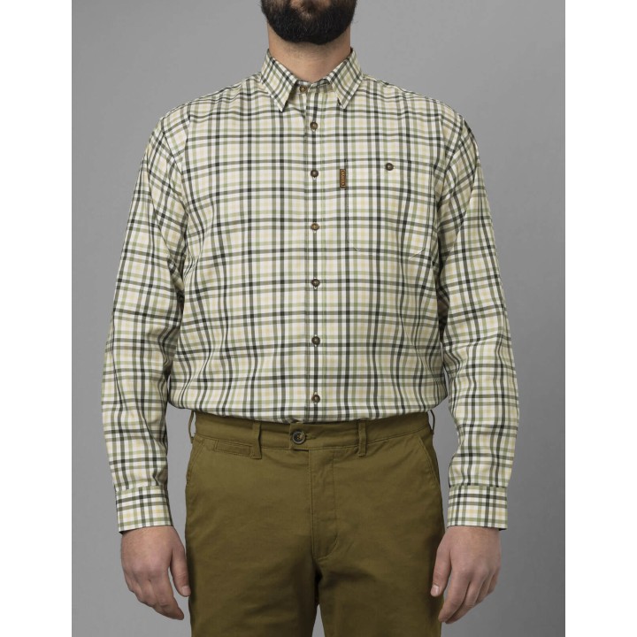Milford beech green - chemise en coton facile à repasser