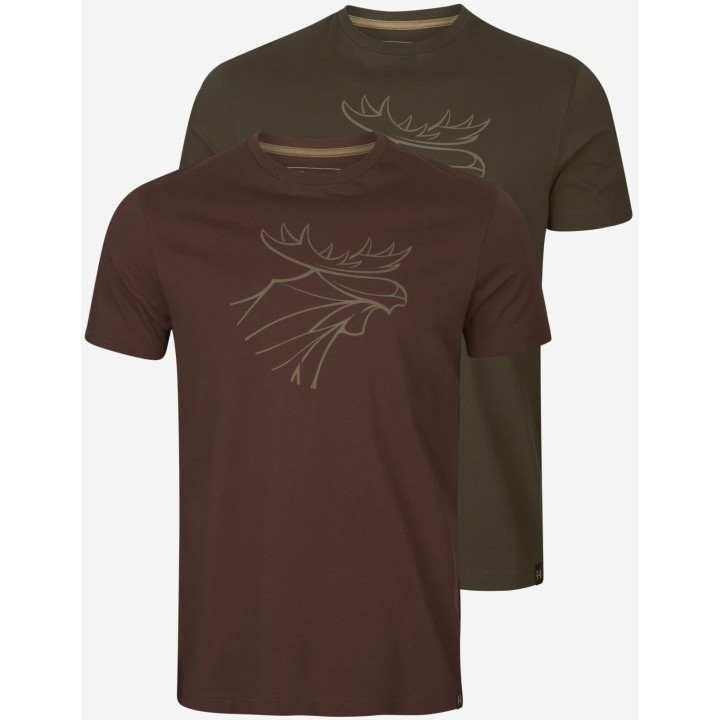 Letné tričká Graphic 2-pack willow green/burgundy LARGE SIZES
