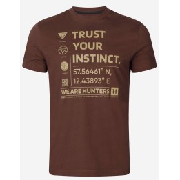Harkila Instinct burgundy - letnia koszulka 100% bawełna