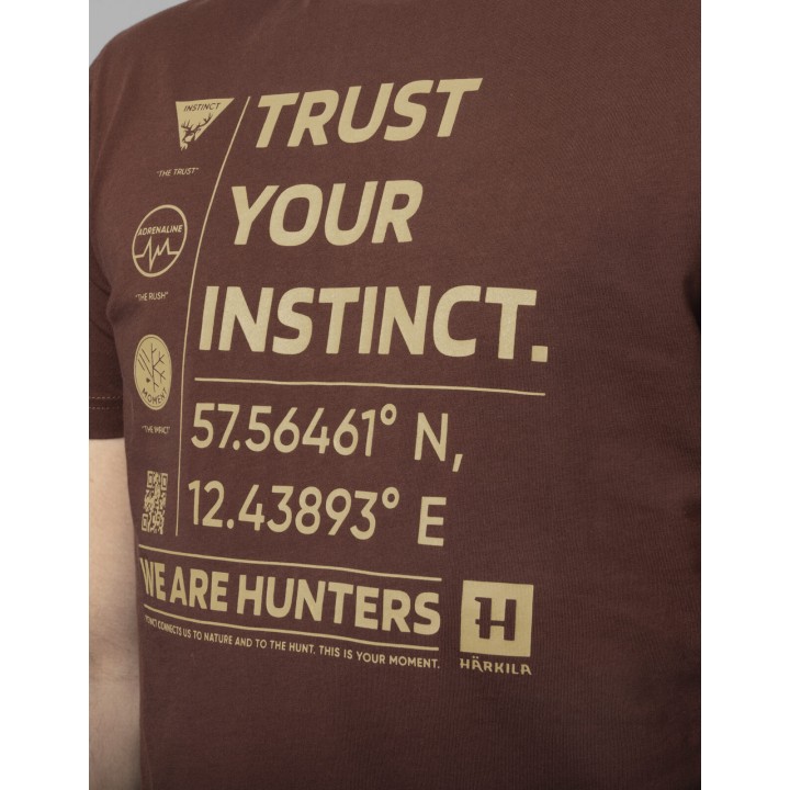 Harkila Instinct burgundy - Sommer-T-Shirt 100% Baumwolle