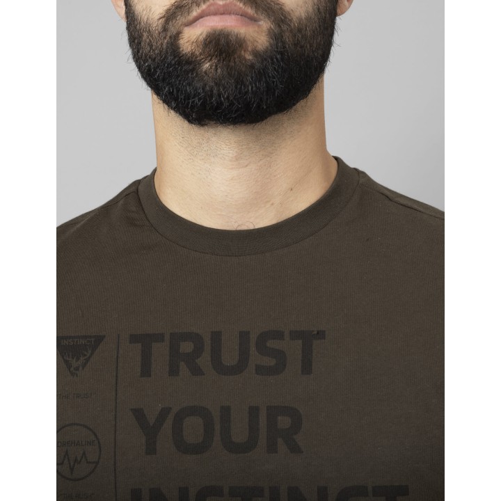 Harkila Instinct shadow brown - летняя футболка 100% хлопок