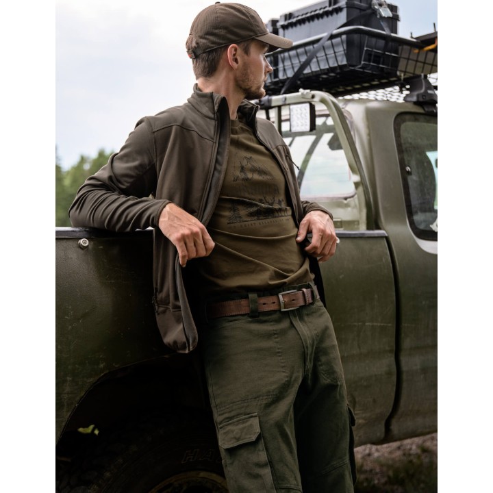 Harkila Nature S/S ивово-зеленый - летняя футболка 100% хлопок