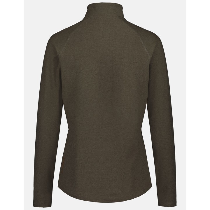 CoolDry Ws Half Zip Brown - Technisches Langarm-T-Shirt für Frauen