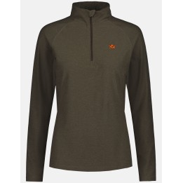 CoolDry Ws Half Zip Brown - dámské technické tričko s dlouhým rukávem
