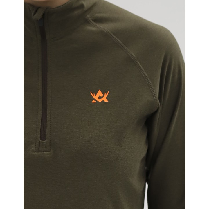 CoolDry Ws Half Zip Brown - dámske technické tričko s dlhým rukávom