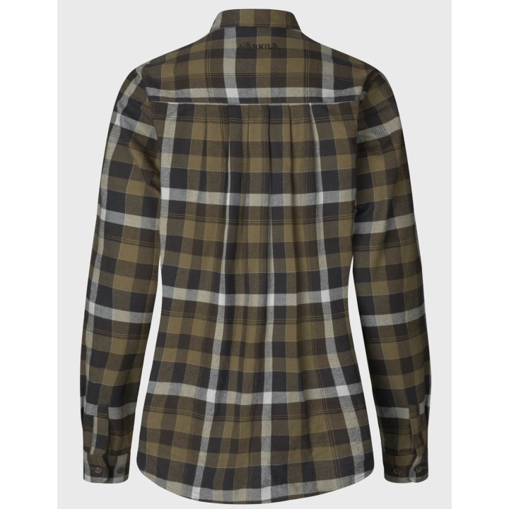 Sigrid L/S Women willow green/phantom - flannel shirt for Dian