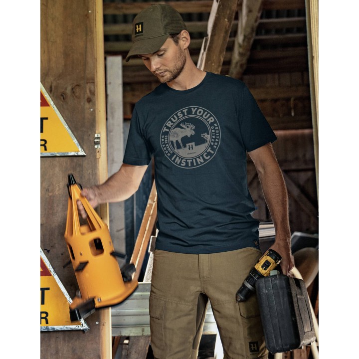Harkila Moose dark navy - summer t-shirt 100% cotton