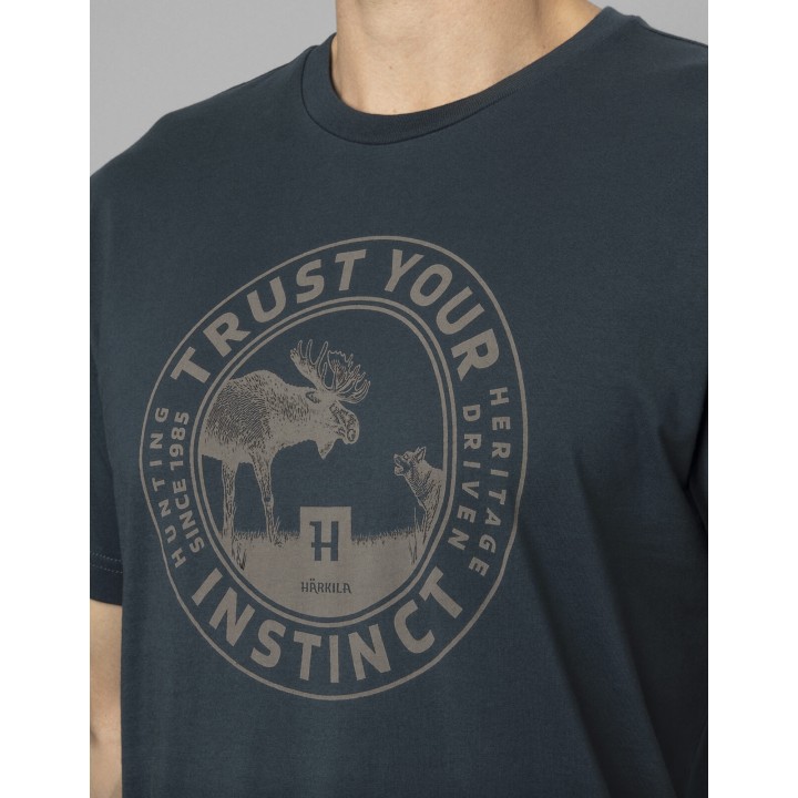 Harkila Moose dark navy - summer t-shirt 100% cotton