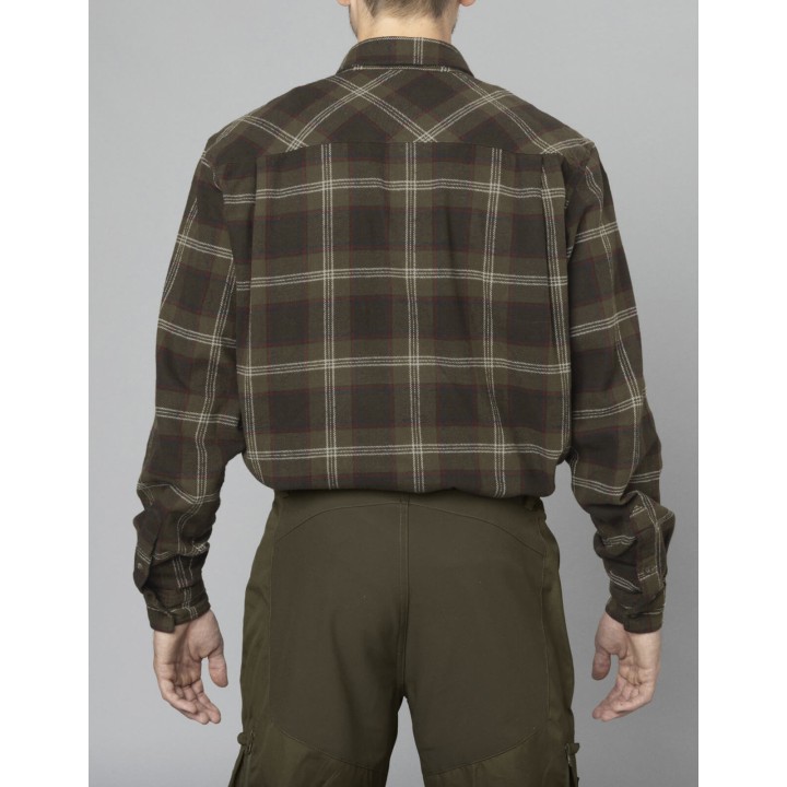 Рубашка Glen Flannel в сосново-зеленую клетку - 100% хлопок