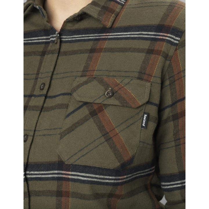 Skye Flannel grape leaf - women's 100% cotton shirt