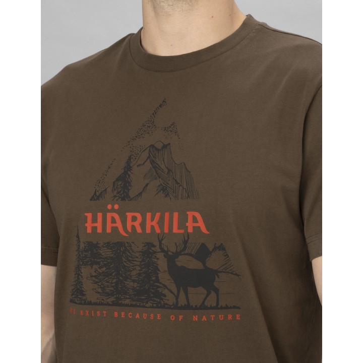 Harkila Nature S/S slate black - summer t-shirt 100% cotton