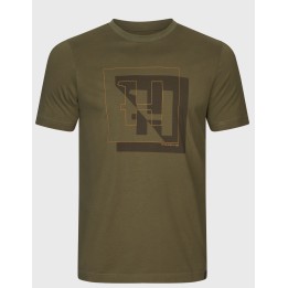 Harkila H Logo olive foncé T-shirt d'été 100% coton