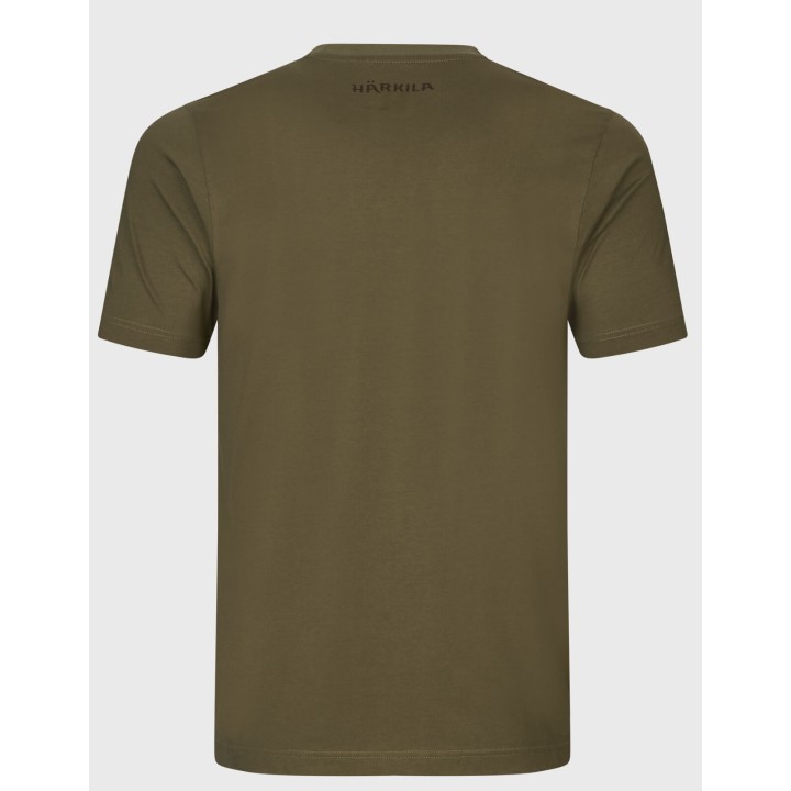 Harkila H Logo dark olive summer t-shirt 100% cotton