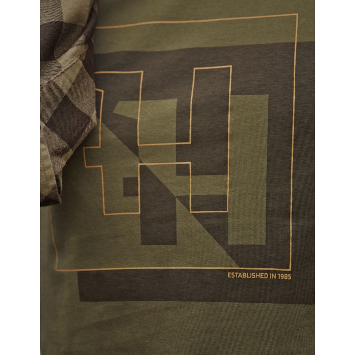 Harkila H Logo olive foncé T-shirt d'été 100% coton