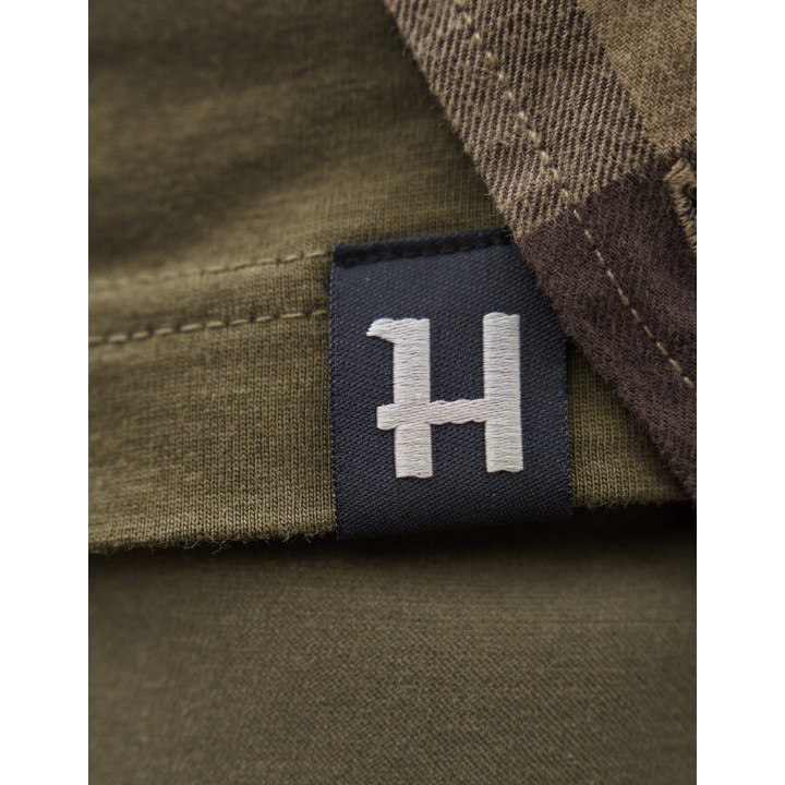 Harkila H Logo dunkeloliv Sommer-T-Shirt 100% Baumwolle