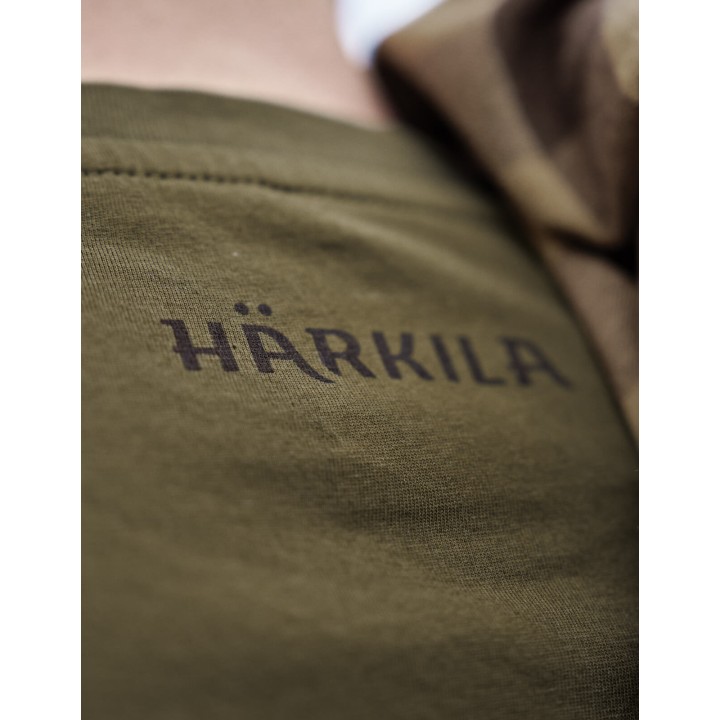 Harkila H Logo dunkeloliv Sommer-T-Shirt 100% Baumwolle