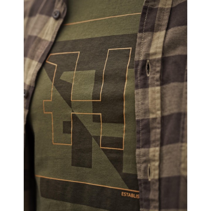 Harkila H Logo olive foncé T-shirt d'été 100% coton