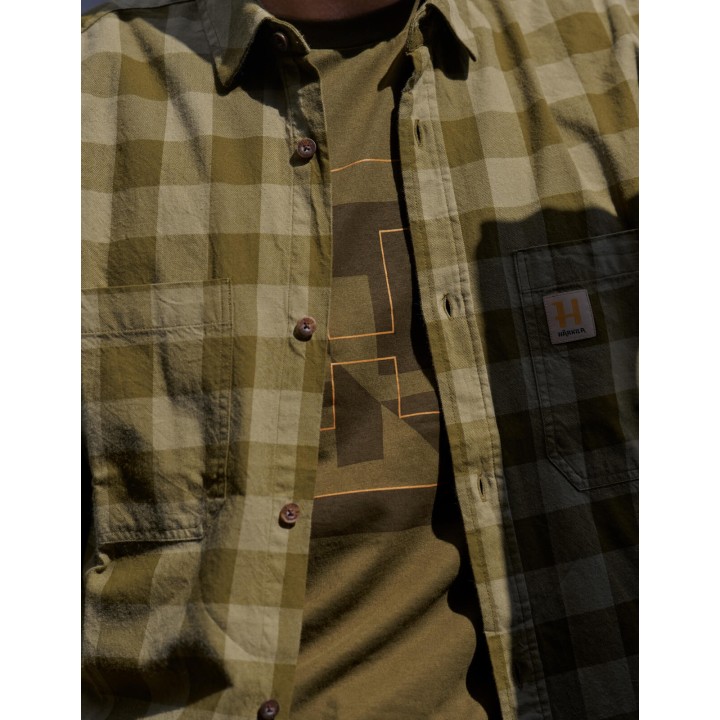 Harkila Scandinavian dark olive check koszula 100% bawełna