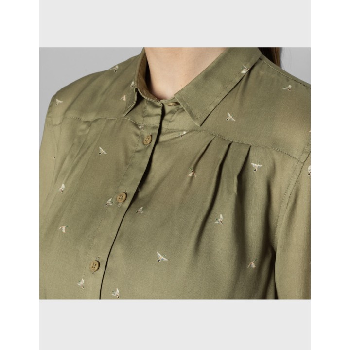 Abigail L/S staubgrün Flying Ducks Damenhemd 100% Lyocell