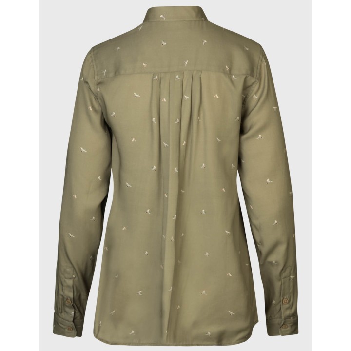 Abigail L/S por zöld repülő kacsák női ing 100% lyocell