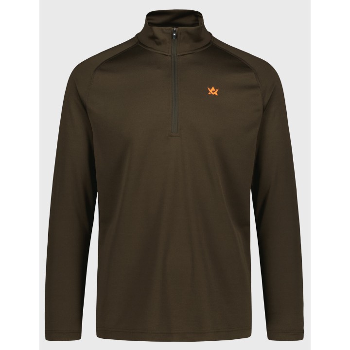 CoolDry Ms Half-Zip Brown - hosszú ujjú technikai póló