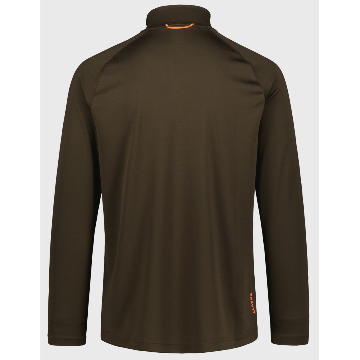 CoolDry Ms Half-Zip Brown - T-shirt technique à manches longues