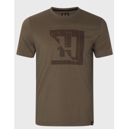 Harkila H Logo major brown summer t-shirt 100% cotton