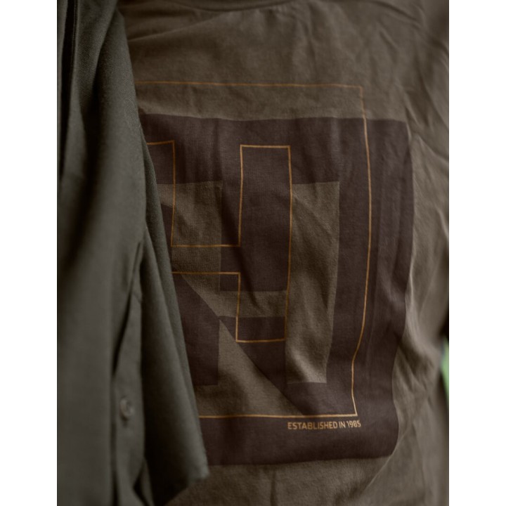 Harkila H Logo major hnedé letné tričko 100% bavlna