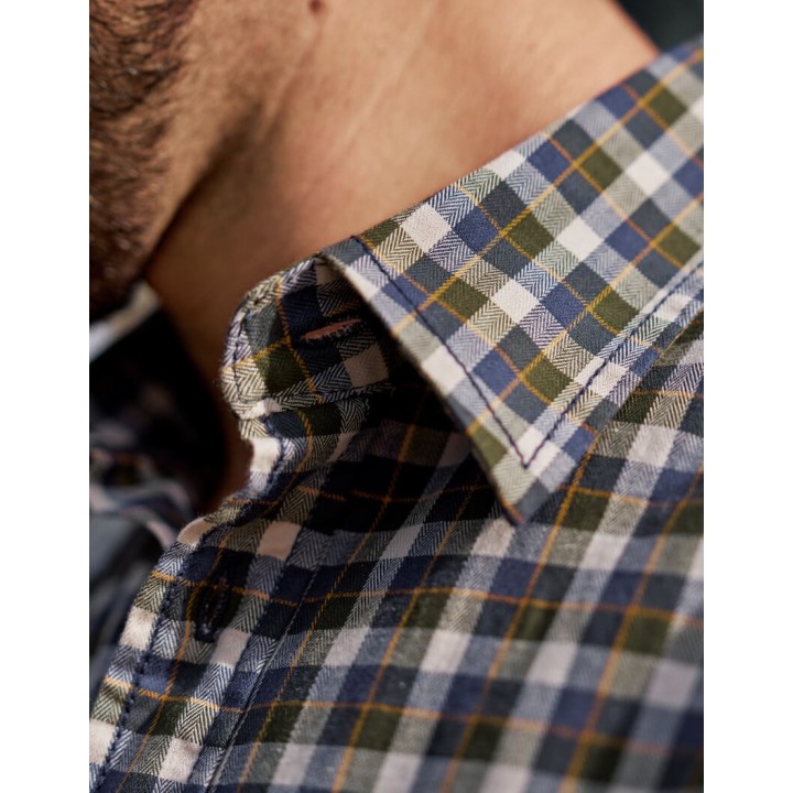 Harkila Fjell - Chemise à manches courtes à carreaux bleu marine
