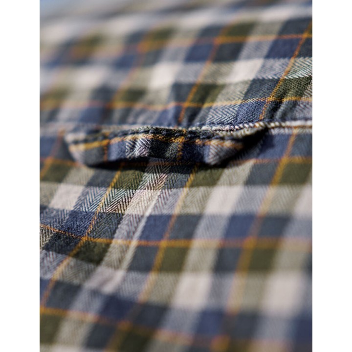 Harkila Fjell - Chemise à manches courtes à carreaux bleu marine